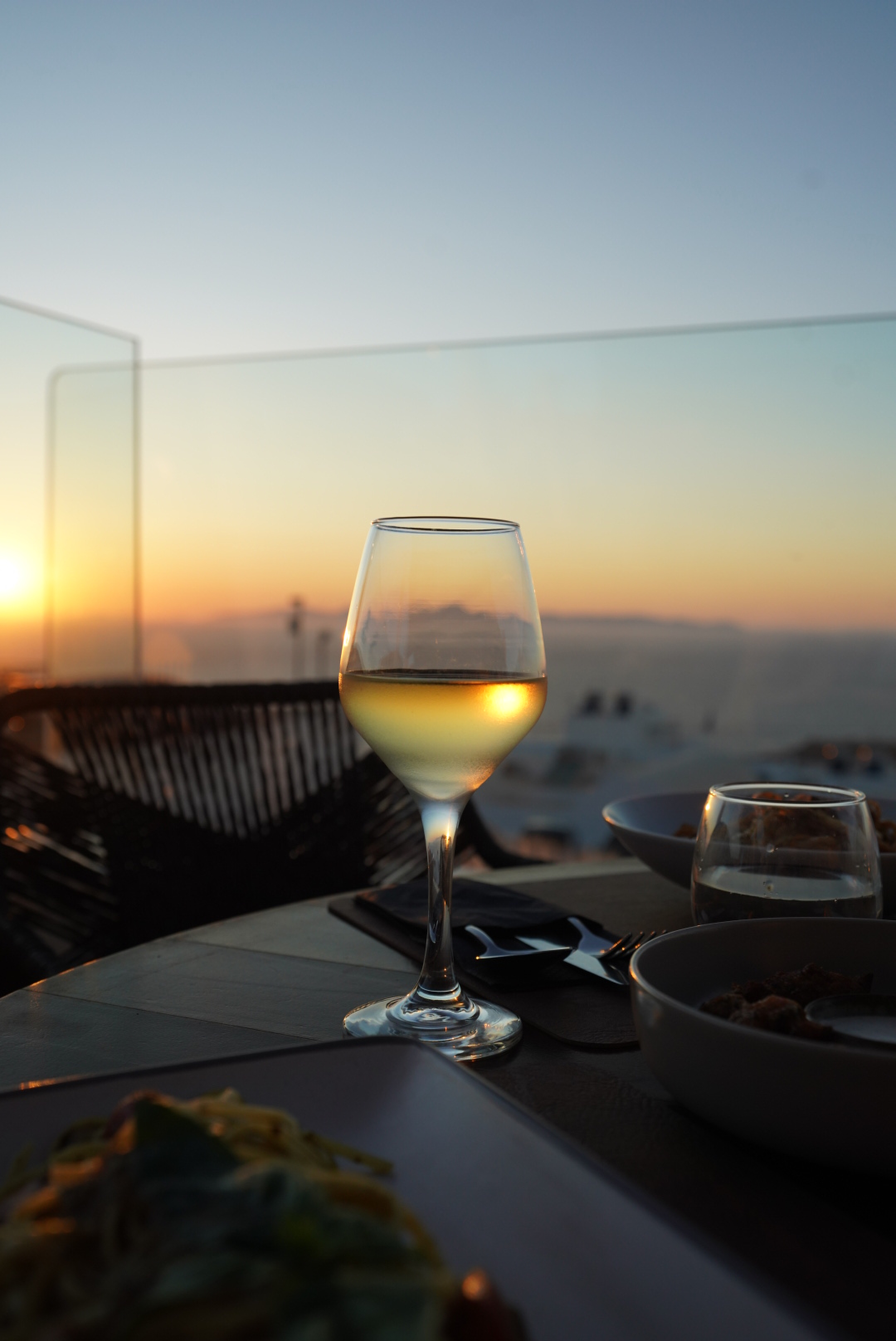 Santorini sunset dining at Tramonto Lounge restaurant